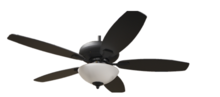  19455 - 52" 5-Blade UFO Fan MB Black/Walnut Blades 2-Light White Bowl LED Kit